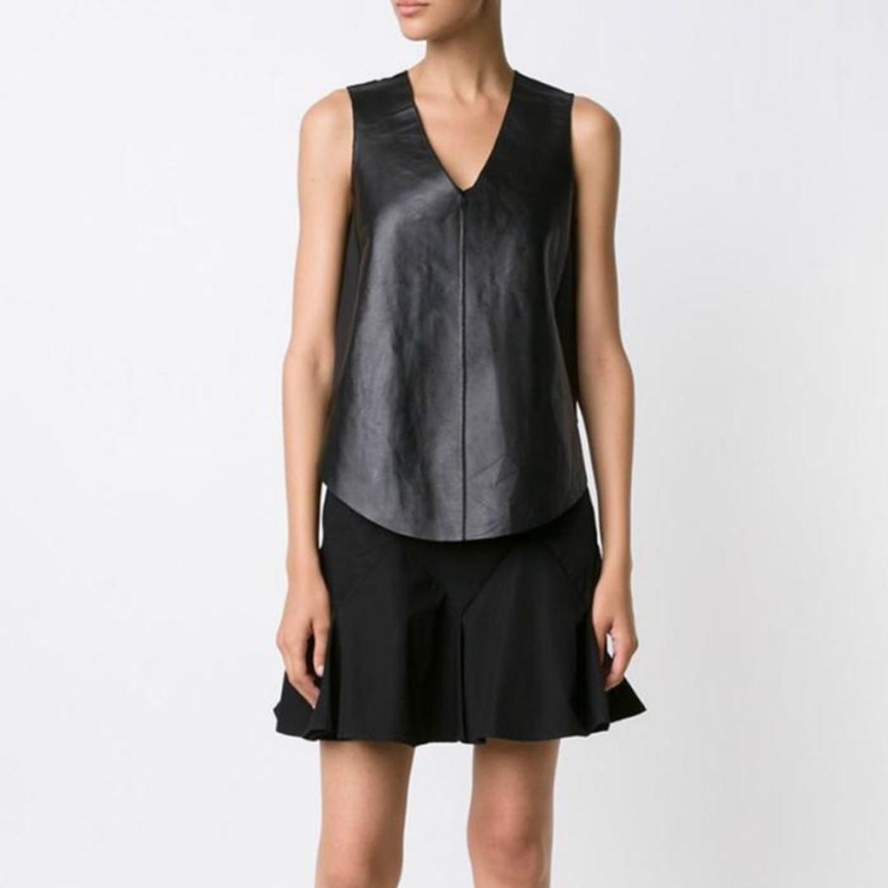 Derek Lam Lamb Leather Tank Top Sz S